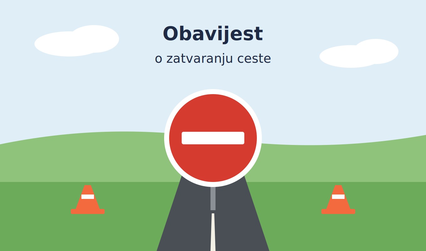 Obavijest o privremenom zatvaranju županijske ceste ŽC4101 na dionici Radovanci – Potočani